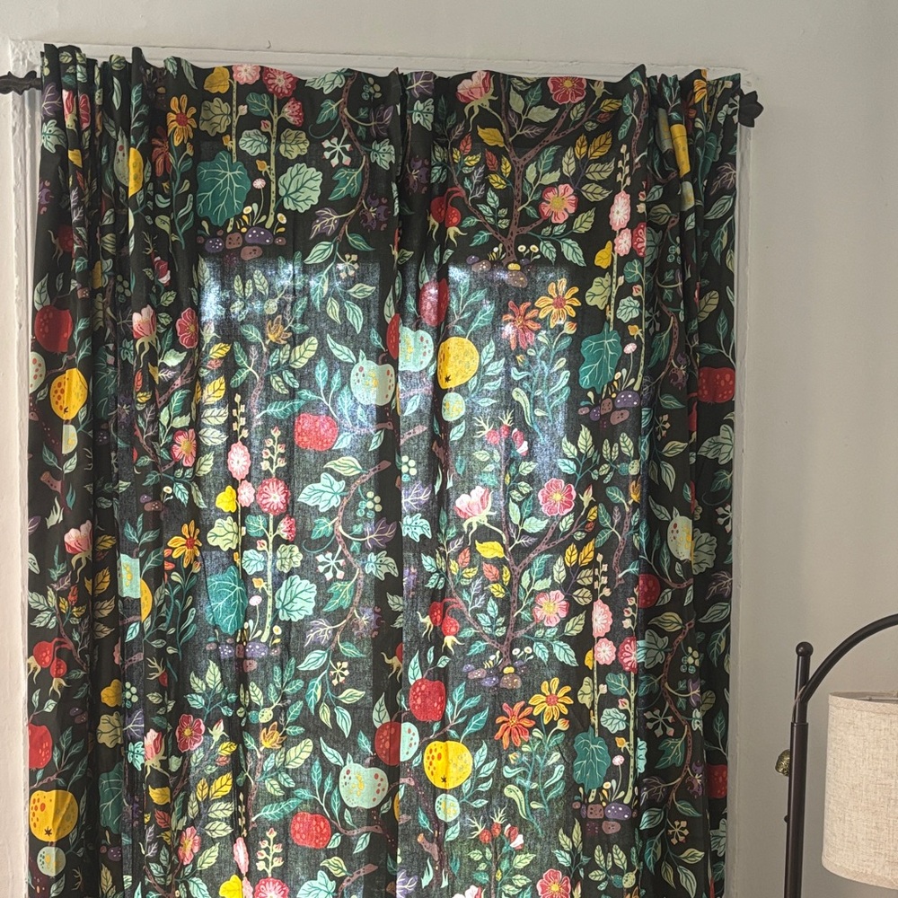 IKEA Floral Blackout Curtains with Multicolor Design